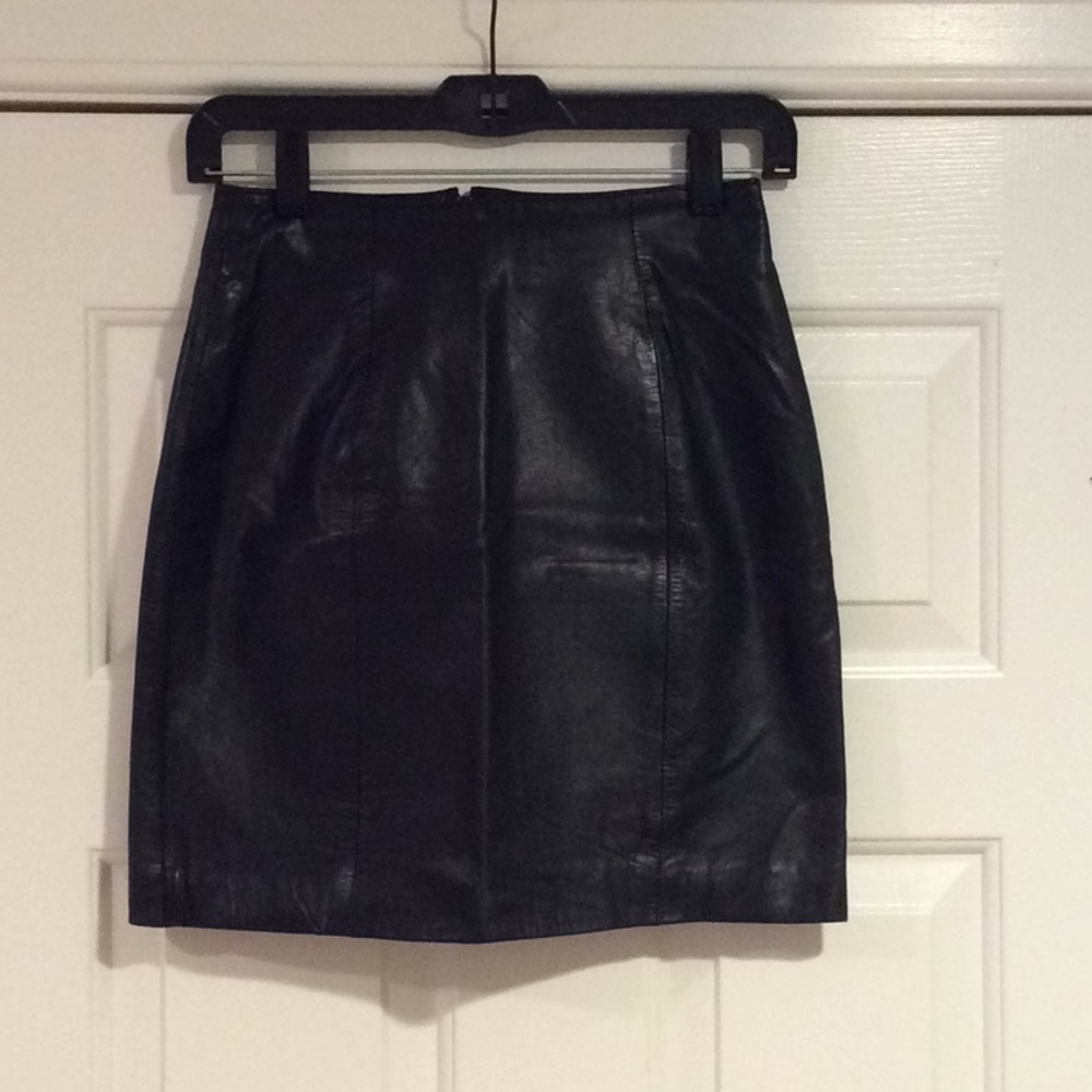 Black Mini Soft Leather skirt